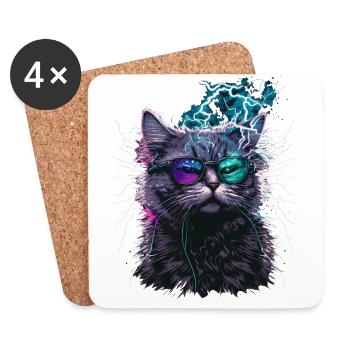 Thunder Cat - Coasters (set of 4) - white - Front