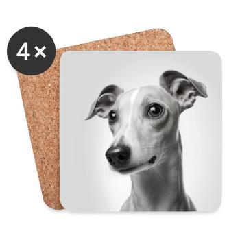 Whippet Hund Hunderasse Porträt - Untersetzer (4er-Set) - Weiß - Vorne