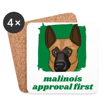 Malinois approval - Coasters (set of 4) - white - Front