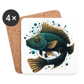 Amateur de poissons d’eau profonde - Dessous de verre (lot de 4) - blanc - Devant