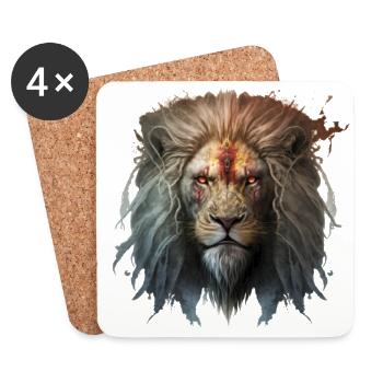 Lion of the Undead - Coasters (set of 4) - white - Front
