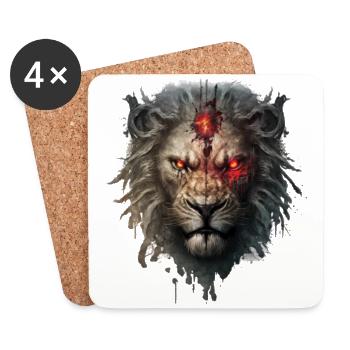Undead Lion: Terrifying King of the Savannah - Coasters (set of 4) - white - Front