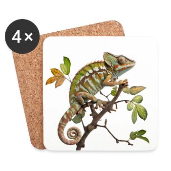Follow the chameleon - Coasters (set of 4) - white - Front