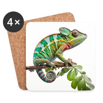 Colorful chameleon life - Coasters (set of 4) - white - Front