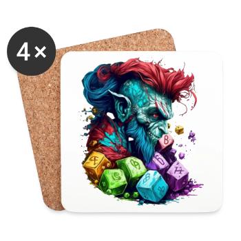 Dice Troll: Une légende de LoL - Dessous de verre (lot de 4) - blanc - Devant