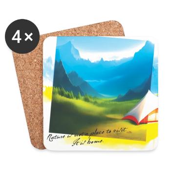 Nature Is Home (Two) - Coasters (set of 4) - white - Front