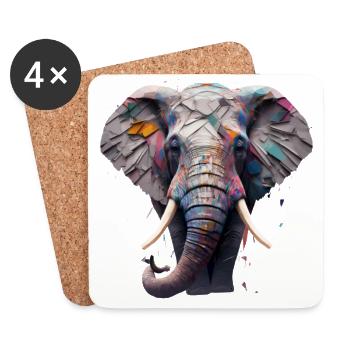 Love of elephants - Coasters (set of 4) - white - Front