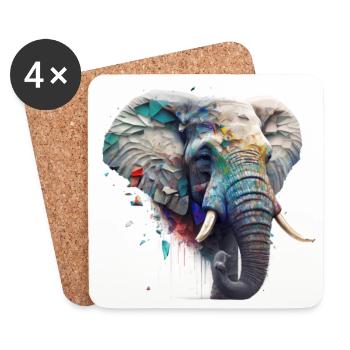 Le pouvoir de l’éléphant - Dessous de verre (lot de 4) - blanc - Devant