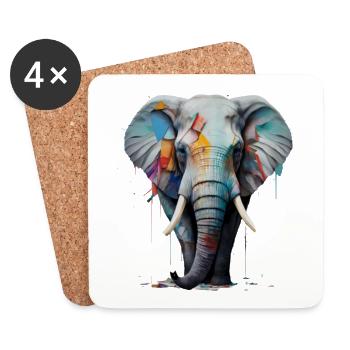 Le pouvoir de l’éléphant - Dessous de verre (lot de 4) - blanc - Devant