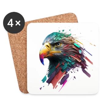 An eagle's eye: oil paintings in vivid colours - Coasters (set of 4) - white - Front