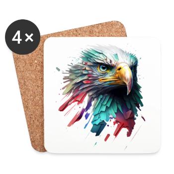 L’aigle en couleurs : un portrait artistique - Dessous de verre (lot de 4) - blanc - Devant