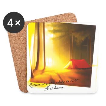 Nature Is Home (Three) - Coasters (set of 4) - white - Front
