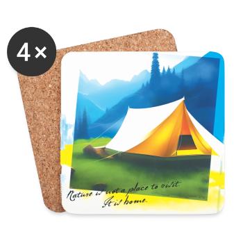 Nature Is Home (Four) - Coasters (set of 4) - white - Front
