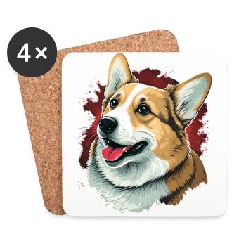 Gut aussehender Corgi - Untersetzer (4er-Set) - Weiß - Vorne