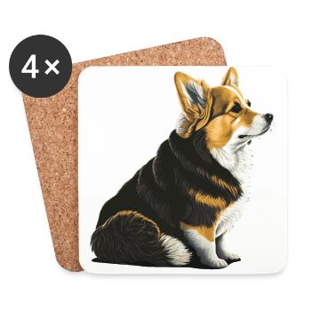 Trauriger Corgi - Untersetzer (4er-Set) - Weiß - Vorne