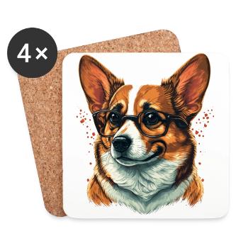 Professor sieht Corgi aus - Untersetzer (4er-Set) - Weiß - Vorne