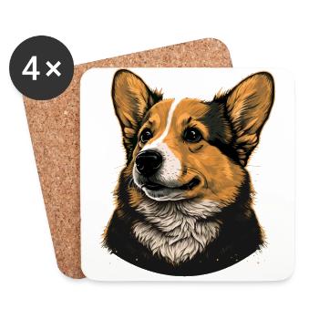 À la recherche de Corgi - Dessous de verre (lot de 4) - blanc - Devant