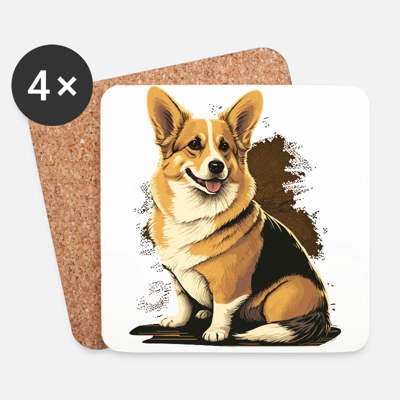 Sehr süßer Corgi - Untersetzer (4er-Set) - Weiß