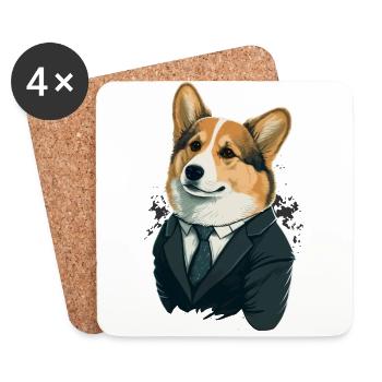 Good Pet Corgi - Coasters (set of 4) - white - Front