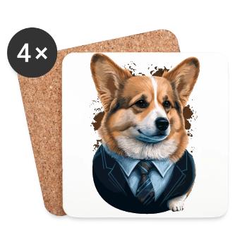 Hochwertige Corgi Looks Illustration - Untersetzer (4er-Set) - Weiß - Vorne