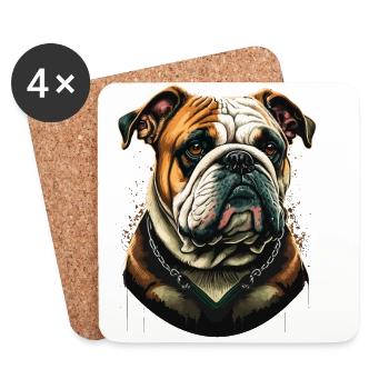 Bulldog Pet - Coasters (set of 4) - white - Front