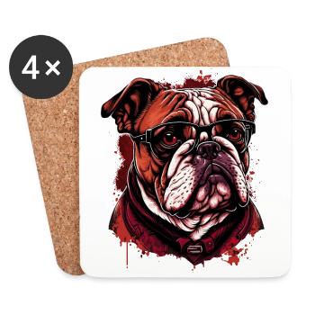 Red Eye Bulldog - Coasters (set of 4) - white - Front