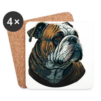 Cute Bulldog - Coasters (set of 4) - white - Front