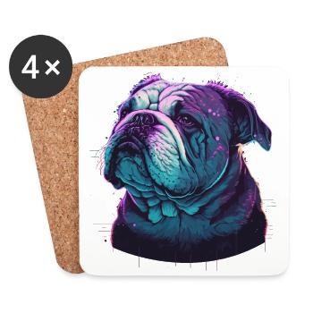 Dark Aged Bulldog - Coasters (set of 4) - white - Front