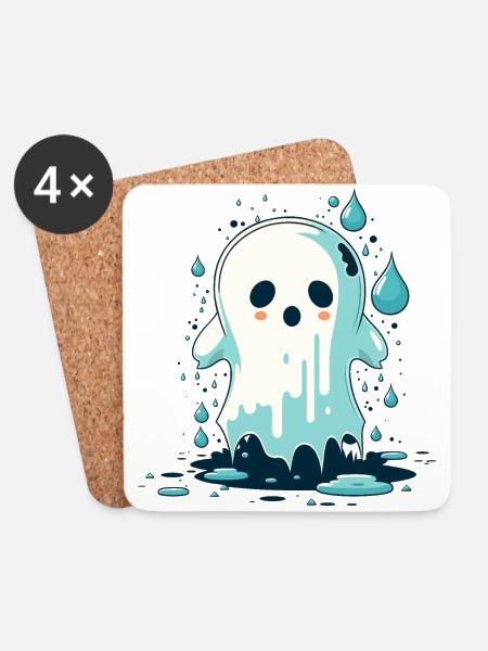 Fantasma húmedo - Posavasos (juego de 4) - blanco