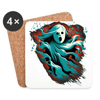 Dame fantôme - Dessous de verre (lot de 4) - blanc - Devant
