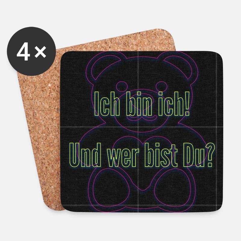 Ich bin ich! Und wer bist Du? - Abbild - 2023 - Untersetzer (4er-Set) - Weiß