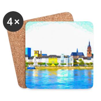 Mainz am Rhein - Untersetzer (4er-Set) - Weiß - Vorne
