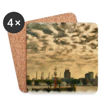 Hamburg, meine Perle - Untersetzer (4er-Set) - Weiß - Vorne