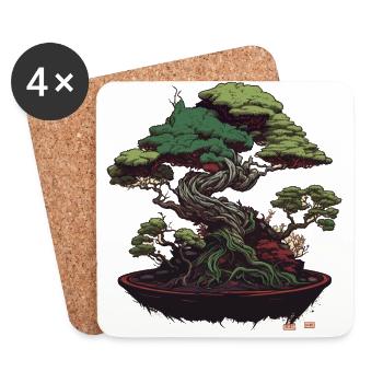 Lovely Bonsai Tree - Coasters (set of 4) - white - Front