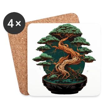 Forêt en pot - Dessous de verre (lot de 4) - blanc - Devant