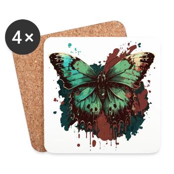 Gossamer Papillon - Dessous de verre (lot de 4) - blanc - Devant