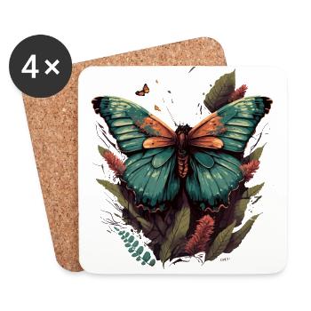 Garden Guardian Butterfly - Coasters (set of 4) - white - Front