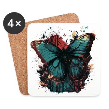 Butterfly in the Woods - Coasters (set of 4) - white - Front