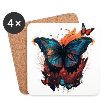 Butterfly Art - Coasters (set of 4) - white - Front