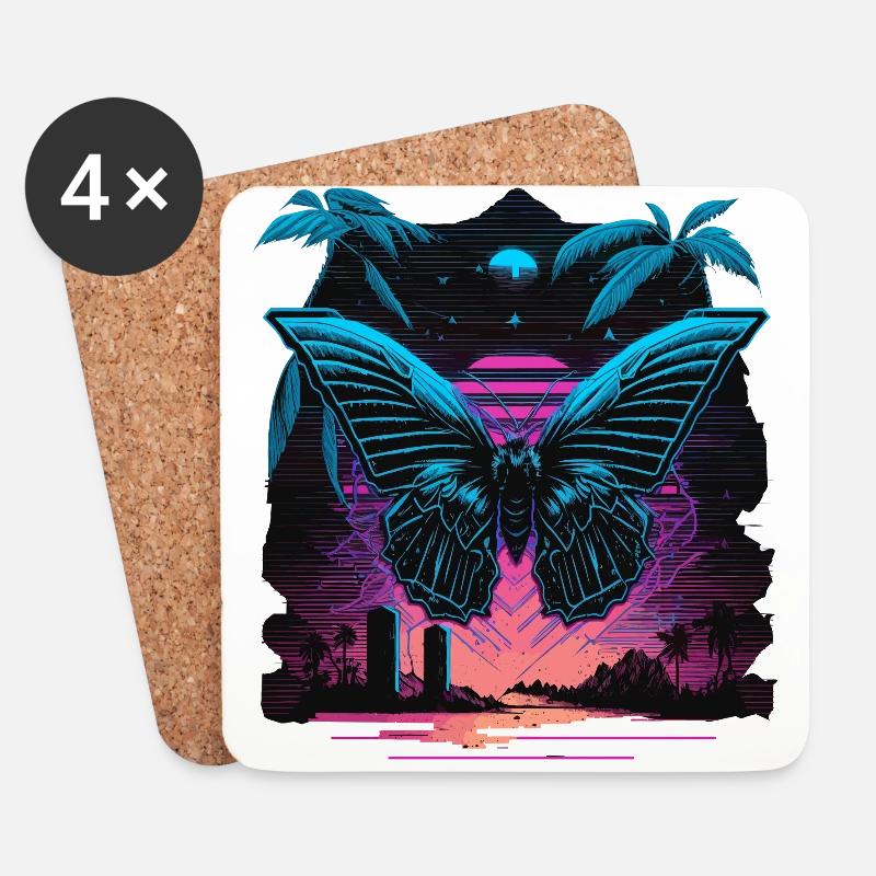 Schmetterling der Nacht - Untersetzer (4er-Set) - Weiß