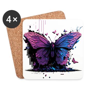 Schmetterling Schönheit Vaporwave - Untersetzer (4er-Set) - Weiß - Vorne