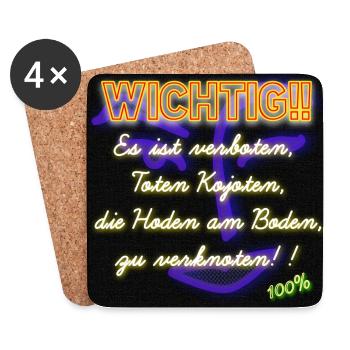 Wichtig!! (Verboten) - Abbild - 2023 - Untersetzer (4er-Set) - Weiß - Vorne