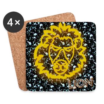 Lion - Image - 2023 - Dessous de verre (lot de 4) - blanc - Devant
