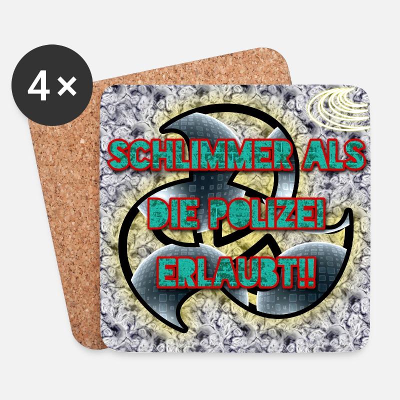 Schlimmer als...!! - Abbild - 2023 - Untersetzer (4er-Set) - Weiß