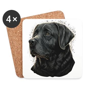 Veretan Labrador Retriever - Dessous de verre (lot de 4) - blanc - Devant