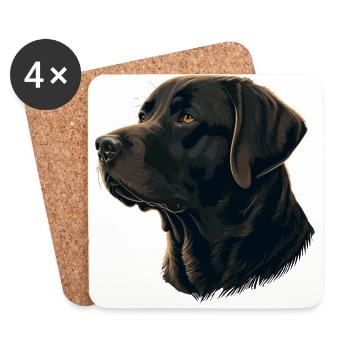 Weich aussehender Labrador Retriever - Untersetzer (4er-Set) - Weiß - Vorne