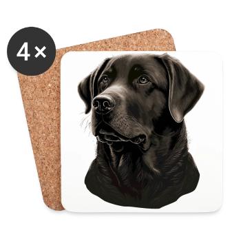 Begleiter Labrador Retriever - Untersetzer (4er-Set) - Weiß - Vorne