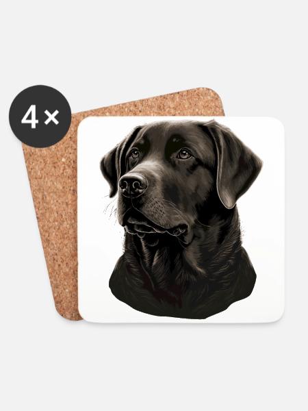 Compañero Labrador Retriever - Posavasos (juego de 4) - blanco
