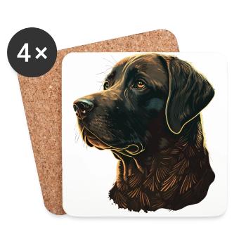 Calm Labrador Retriever - Coasters (set of 4) - white - Front
