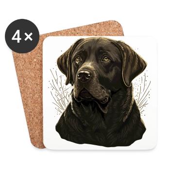 Comportement Labrador Retriever - Dessous de verre (lot de 4) - blanc - Devant